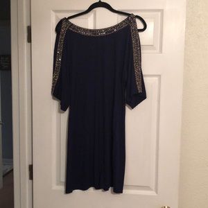 Gorgeous beaded navy dress